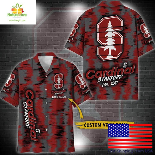 Stanford Cardinal NCAA Hawaiian Shirt Custom Ikat Design