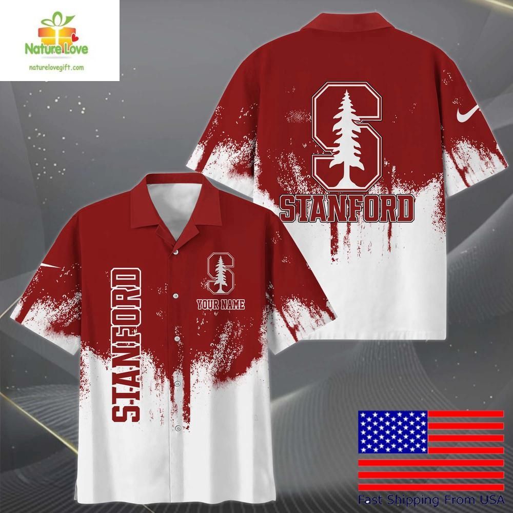 Stanford Cardinal Paint Splatter Hawaiian Shirt for Fans