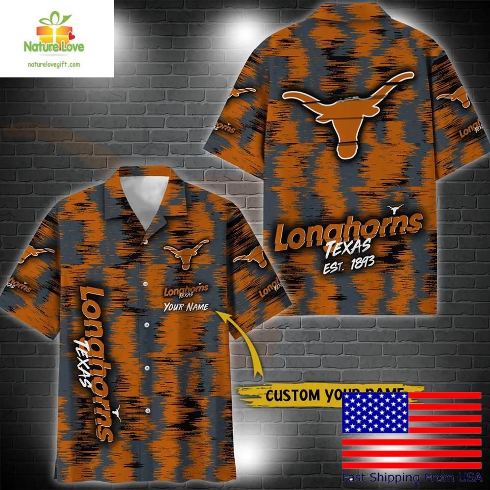 Texas Longhorns Ikat Hawaiian Shirt for Fans