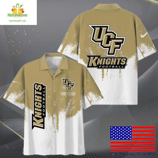 UCF Knights Hawaiian Shirt Custom Paint Splatter Logo Fan Apparel