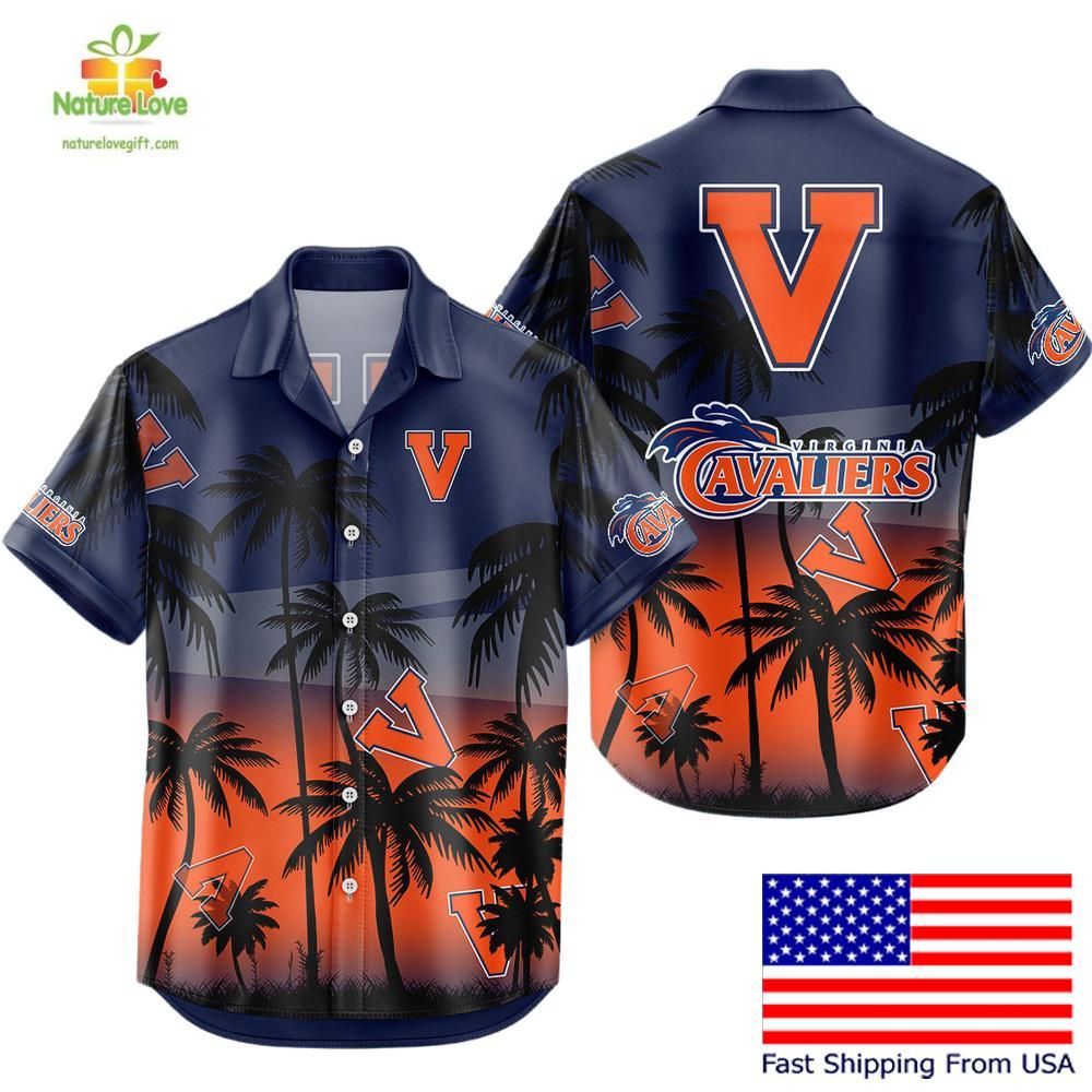 Virginia Cavaliers Hawaiian Shirt Tropical Coconut Forest Fan Gear