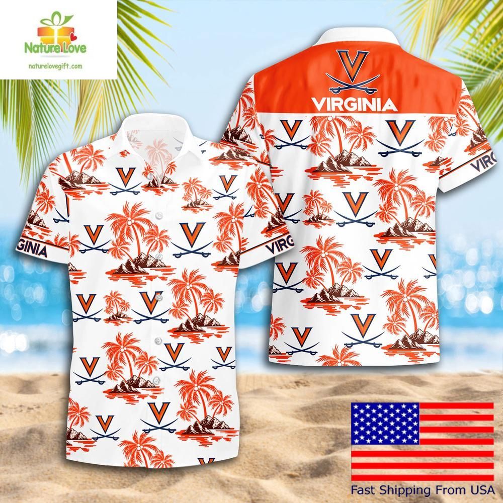 Virginia Cavaliers Hawaiian Shirt NCAA Coconut Tree Logo Summer
