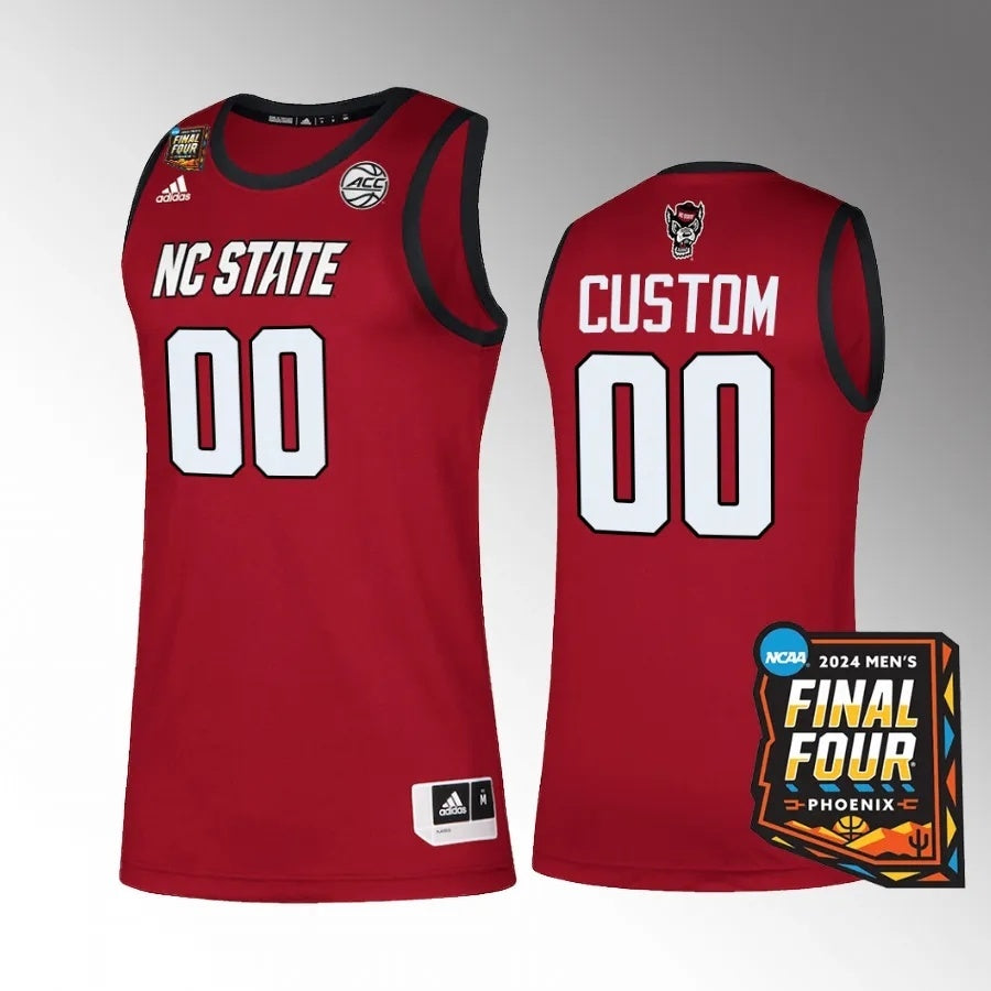 NC State Wolfpack Custom 2024 NCAA March Madness Final Four Red Jersey Mens Basketball
