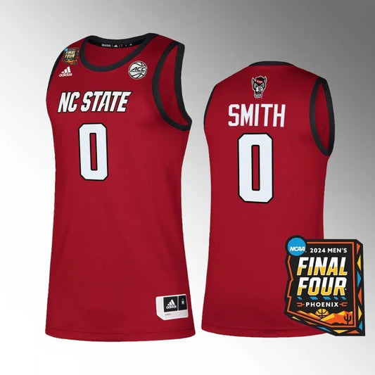 NC State Wolfpack #0 DJ Horne 2024 NCAA March Madness Final Four Red Jersey Mens Basketball