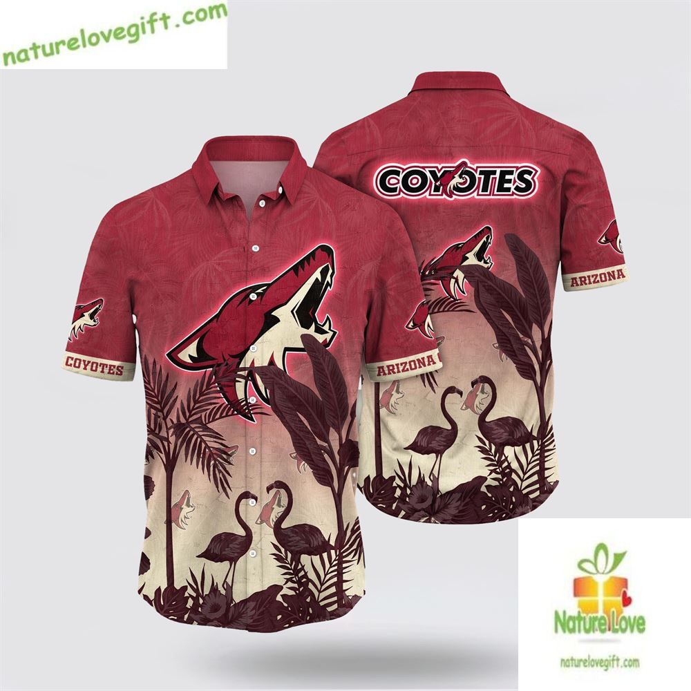 Arizona Coyotes Flamingo Hawaiian Shirt Tropical Summer Tee LV3ZXKSK5M