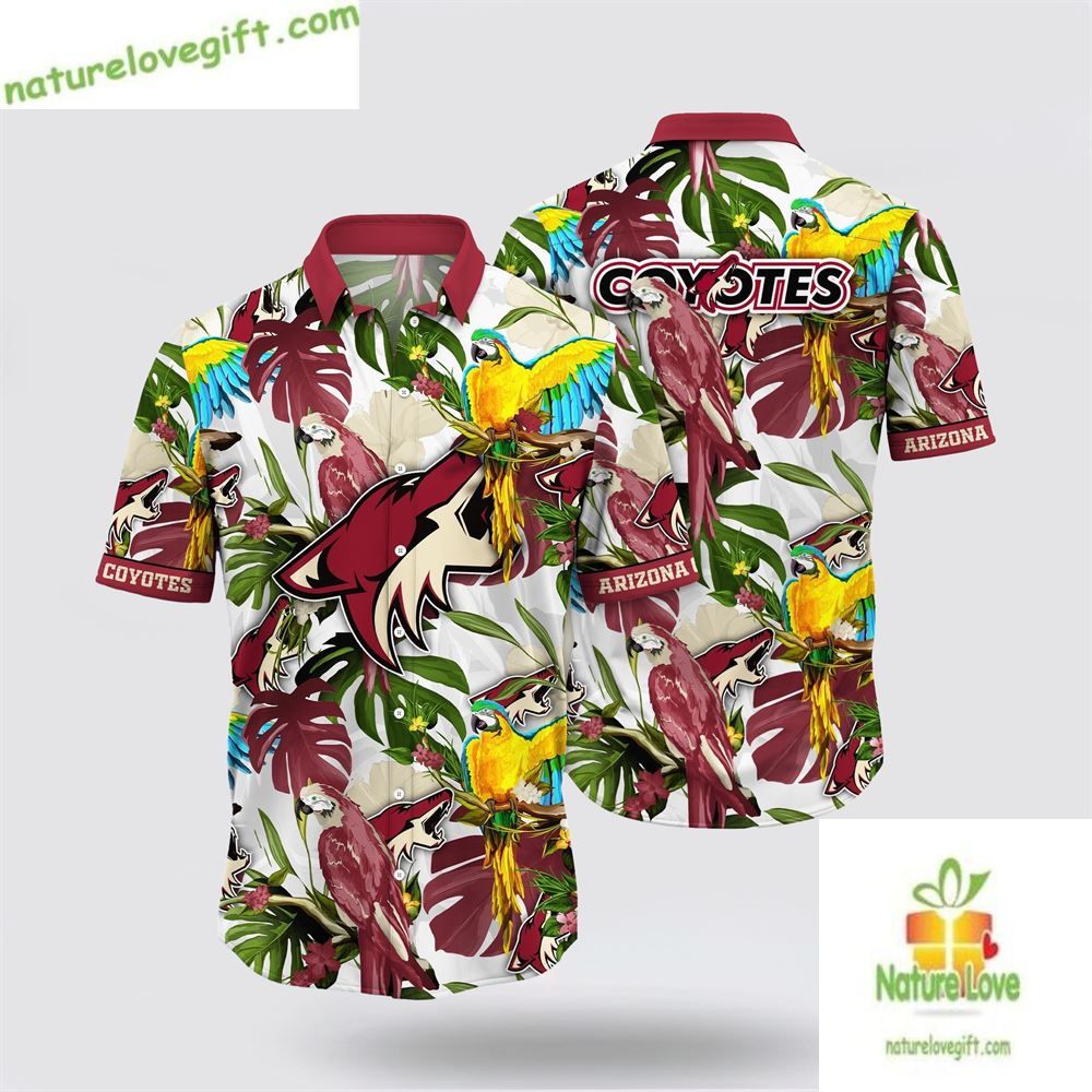 Arizona Coyotes Hawaiian Shirt Tropical Parrot Summer Tee LV UXL3FF9X