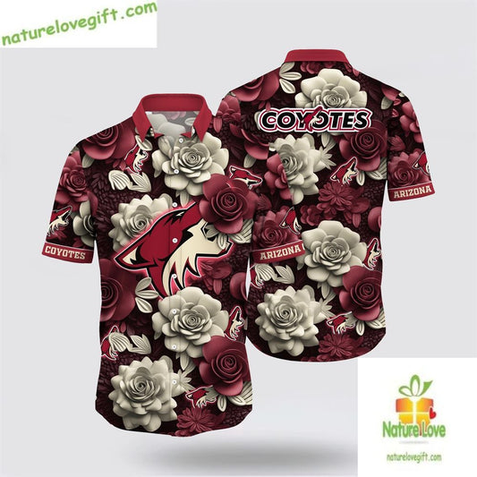 Arizona Coyotes Hawaiian Shirt Tropical Rose Summer Tee LV3QNEFXPL