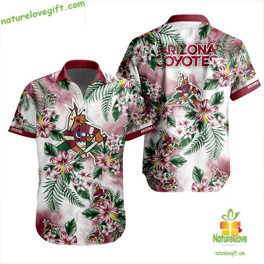 Arizona Coyotes Hawaiian Shirt Tropical Hockey Flower Design LV4D16C5369385D9B6
