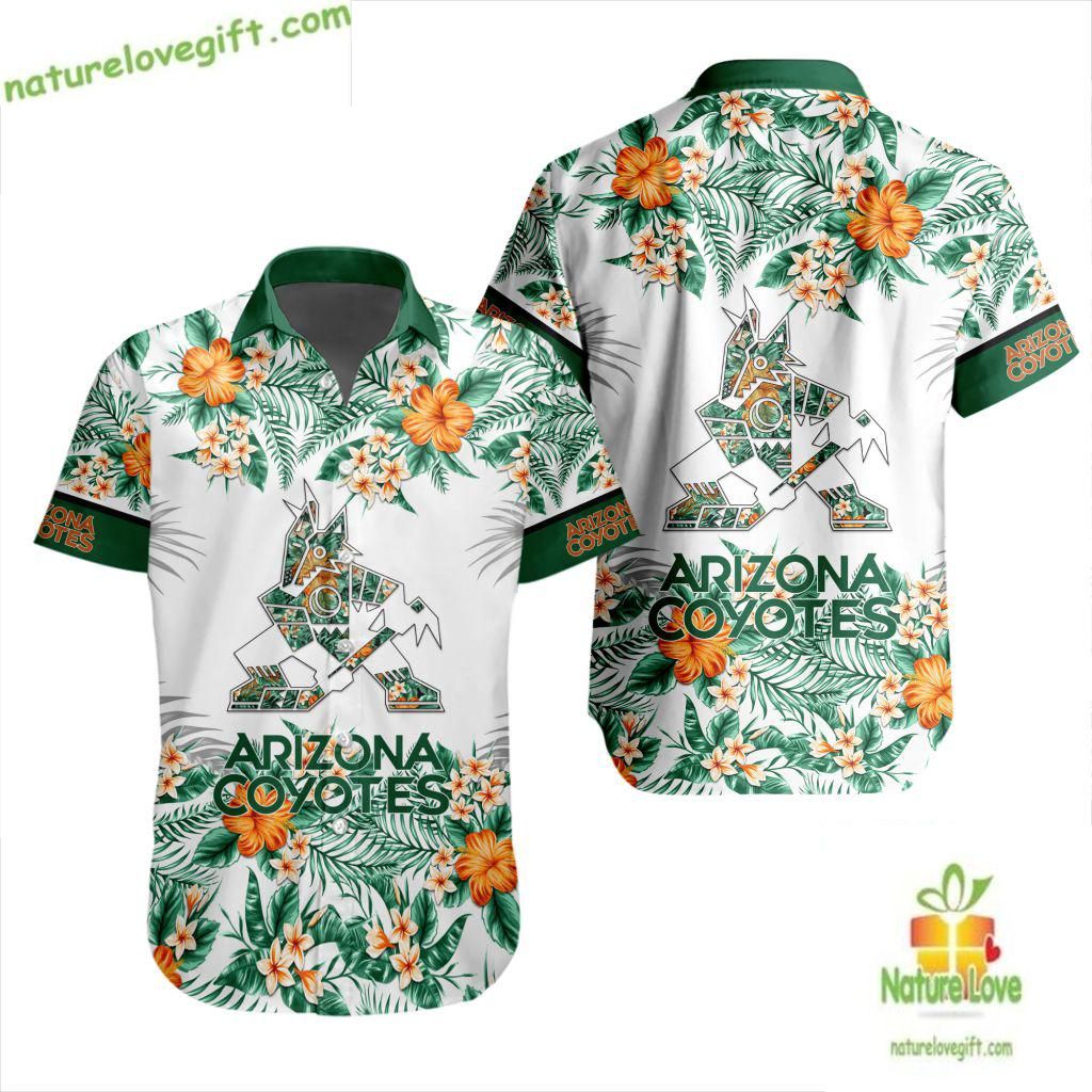 Arizona Coyotes Hawaiian Shirt Tropical Floral Print LV398A