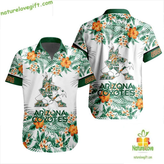 Arizona Coyotes Hawaiian Shirt Tropical Floral Print LV398A