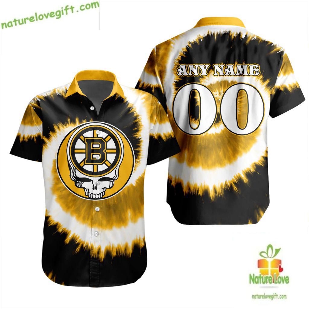 Grateful Dead Boston Bruins Tie Dye Hawaiian Shirt LV69A89A70B3EE9D7