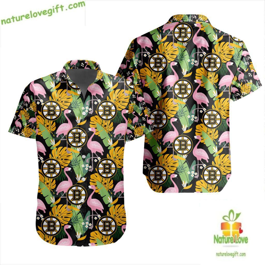 Boston Bruins Hawaiian Shirt Flamingo Button Up LV381E711FEB6757C9