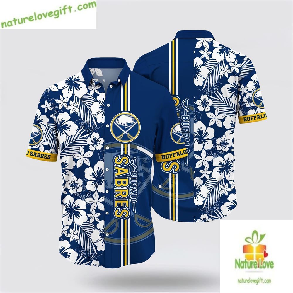 Buffalo Sabres Hawaiian Shirt Tropical Apricot Blossom Summer Tee