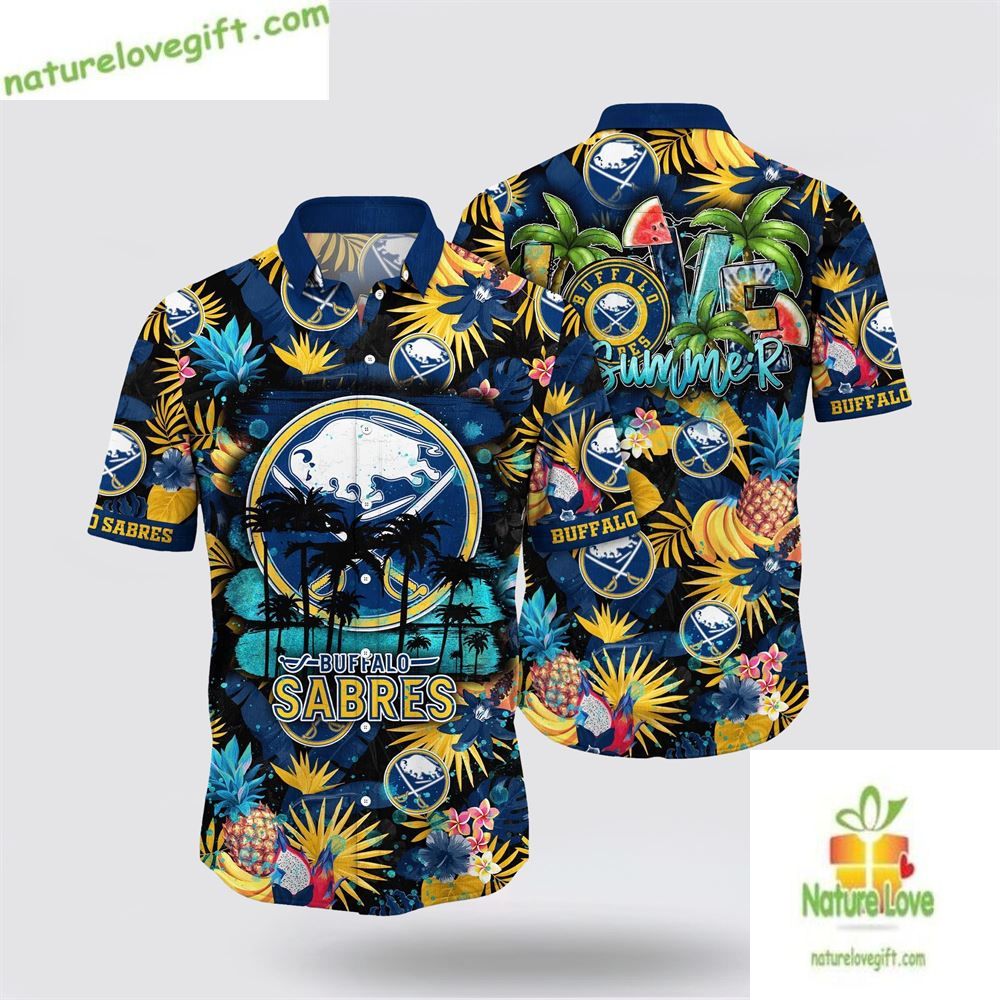 Buffalo Sabres Hawaiian Shirt Tropical Fruit Aloha Shirt for Summer