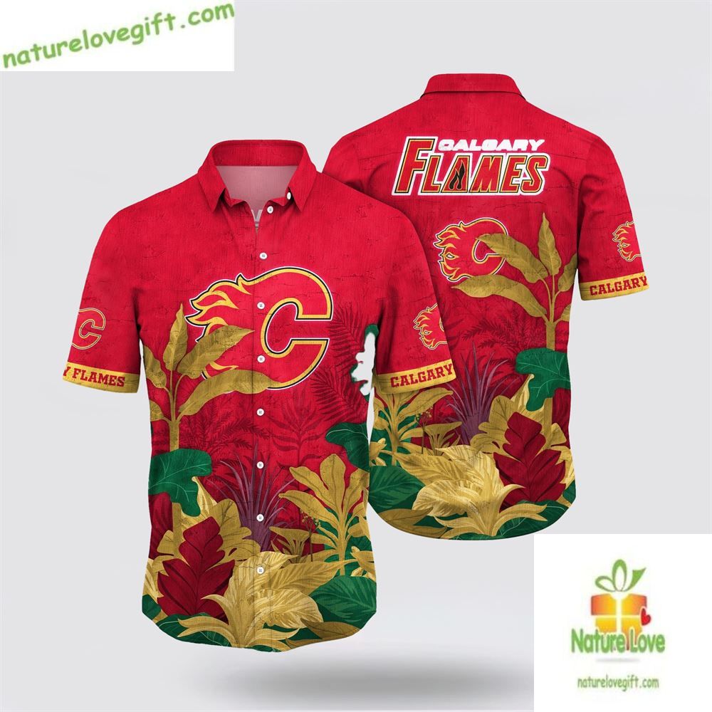 Calgary Flames Hawaiian Shirt Tropical NHL Summer Fan Gift LVVWNBH7OR