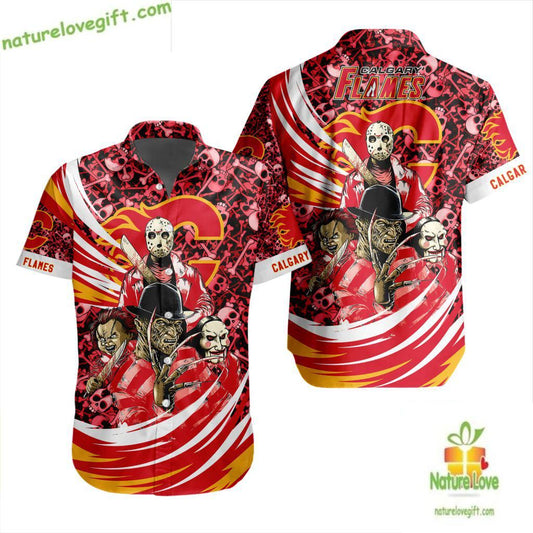 Calgary Flames NHL Hawaiian Shirt Halloween Hockey Fan Gift LV48BB8025FE3E8E5B