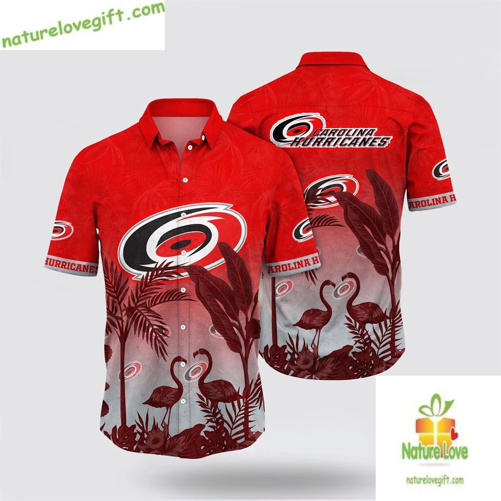 Carolina Hurricanes Hawaiian Shirt Tropical Flamingo Aloha Shirt