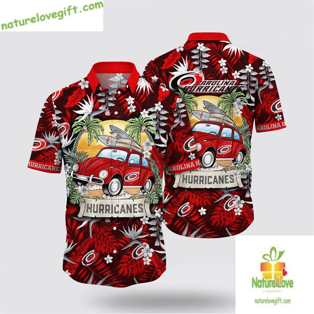 Carolina Hurricanes Hawaiian Shirt Tropical Summer Travel Aloha Shirt
