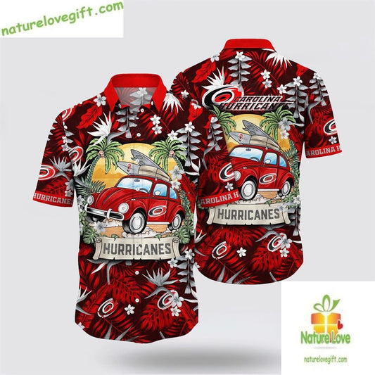 Carolina Hurricanes Hawaiian Shirt Tropical Summer Travel Aloha Shirt