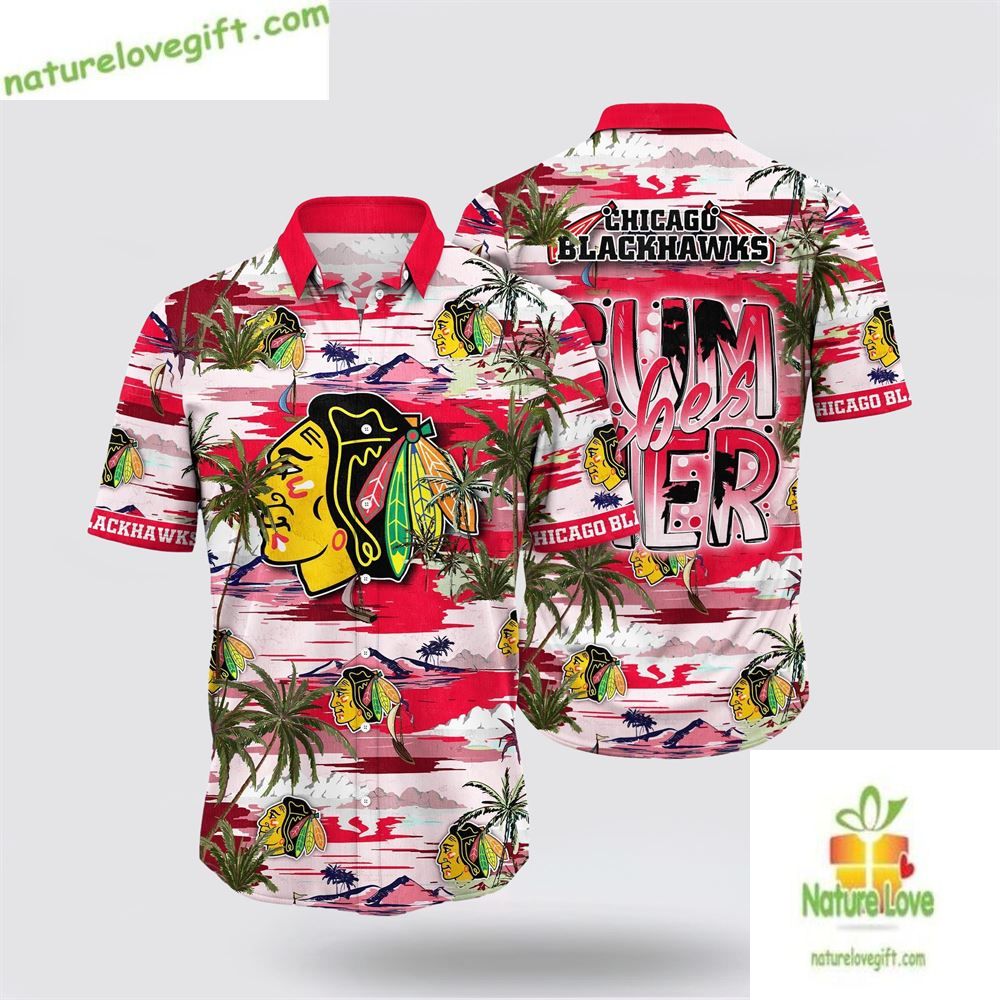 Chicago Blackhawks Hawaiian Shirt Tropical Summer Island Shirt LV149RMKDC