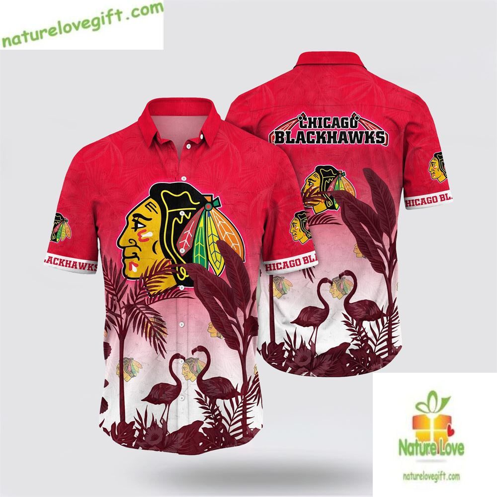 Chicago Blackhawks Tropical Flamingo Hawaiian Shirt Summer