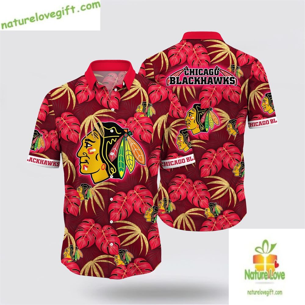 Chicago Blackhawks Hawaiian Shirt Tropical Hockey Fan Gift Summer Style