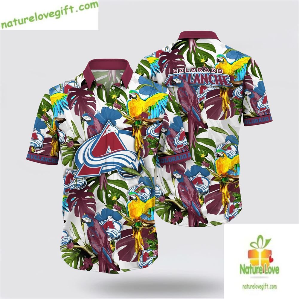 Colorado Avalanche NHL Hawaiian Shirt Tropical Parrot Summer Fan Gear