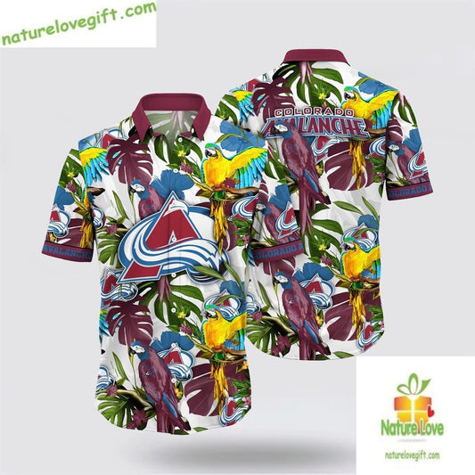 Colorado Avalanche NHL Hawaiian Shirt Tropical Parrot Summer Fan Gear