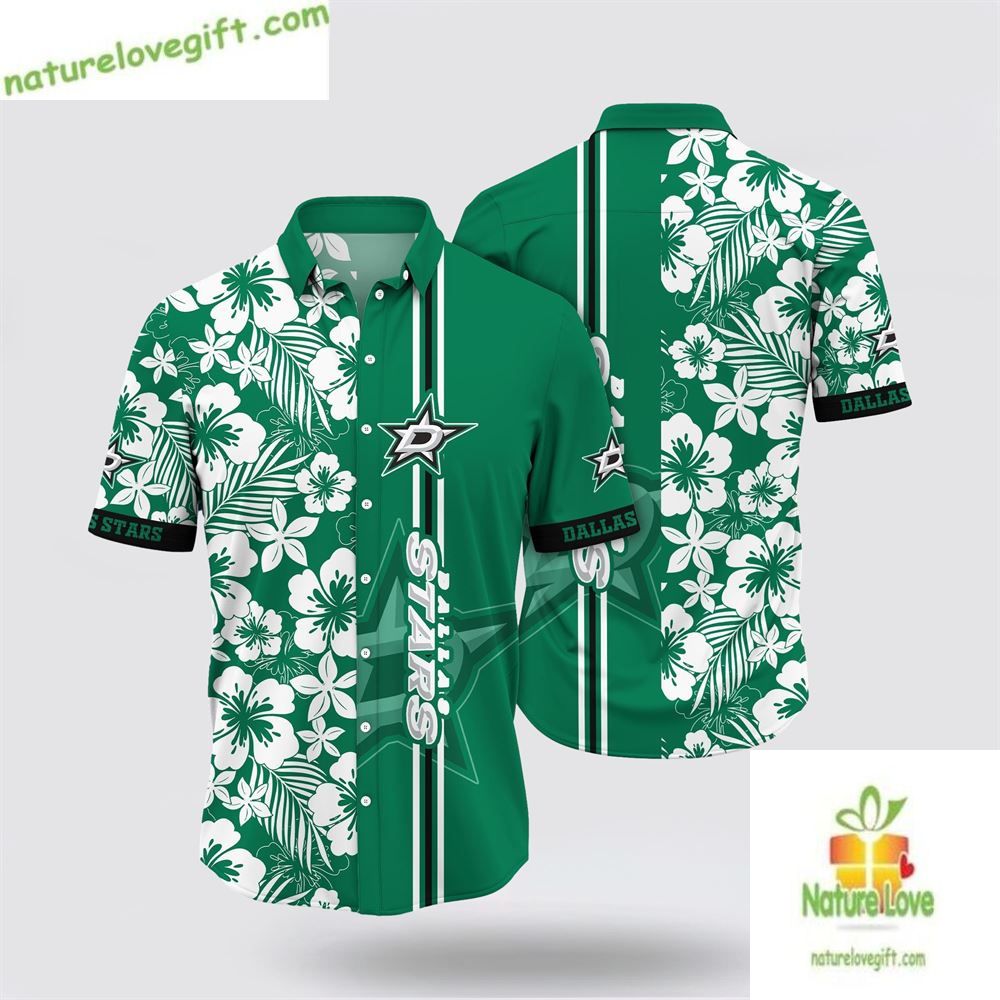 Dallas Stars Hawaiian Shirt Tropical Apricot Blossom Summer Tee LVNWPS2HIQ