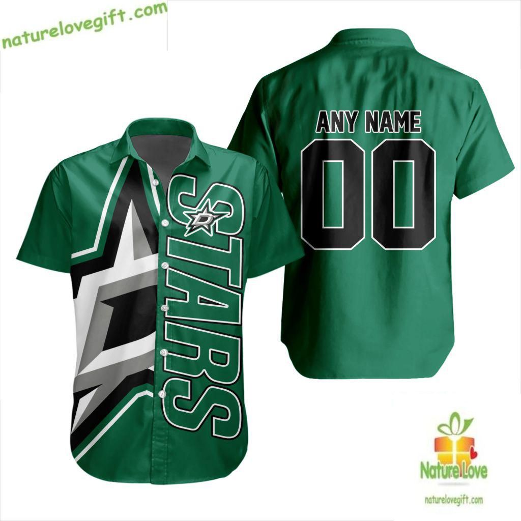 Dallas Stars Hawaiian Shirt Hockey Team Button Up Aloha Shirt