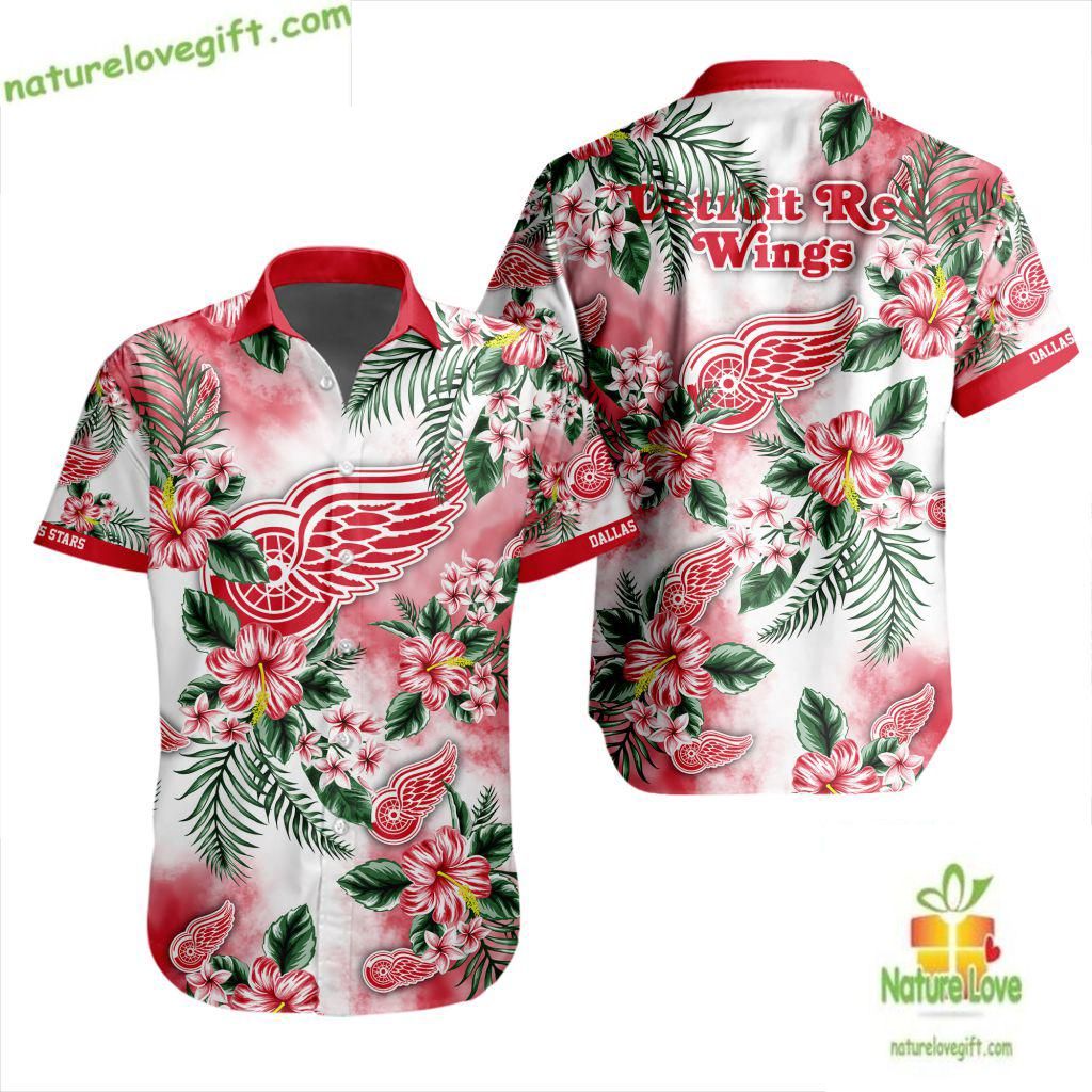 Detroit Red Wings Hawaiian Shirt Tropical Hockey Button Up LV228B6EE163B65ED8