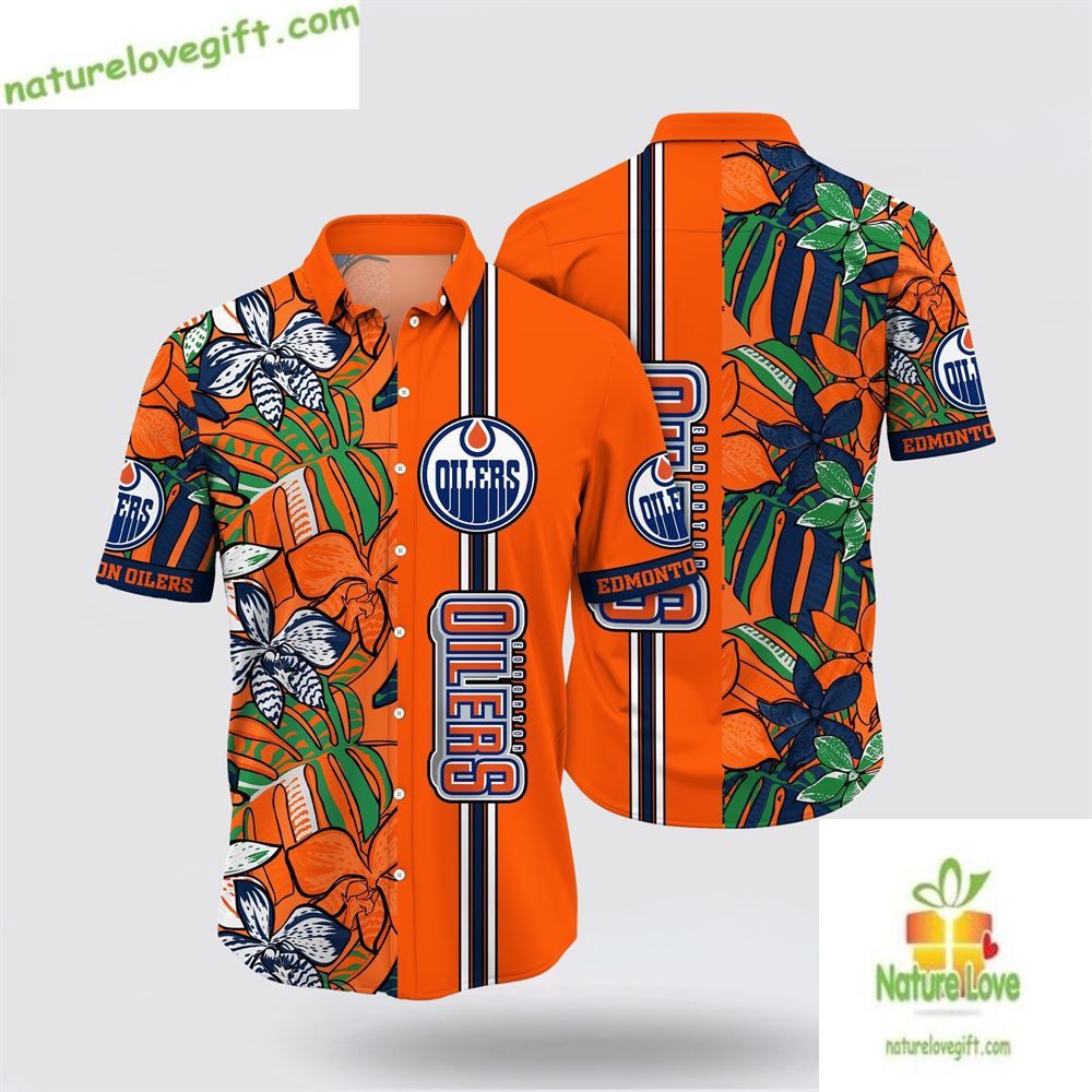 Edmonton Oilers Hawaiian Shirt Tropical Floral Summer Shirt LVBRYTKGSX