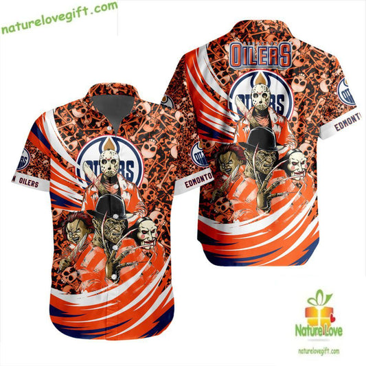 Edmonton Oilers Hawaiian Shirt Halloween NHL Movies Design LV40A1F3A1158855EB