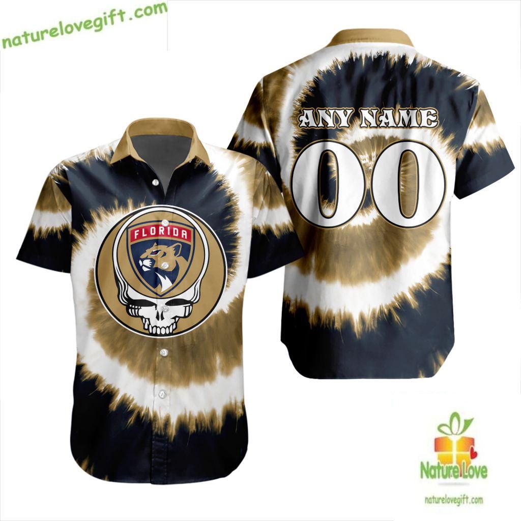 Florida Panthers Grateful Dead Tie Dye Hawaiian Shirt