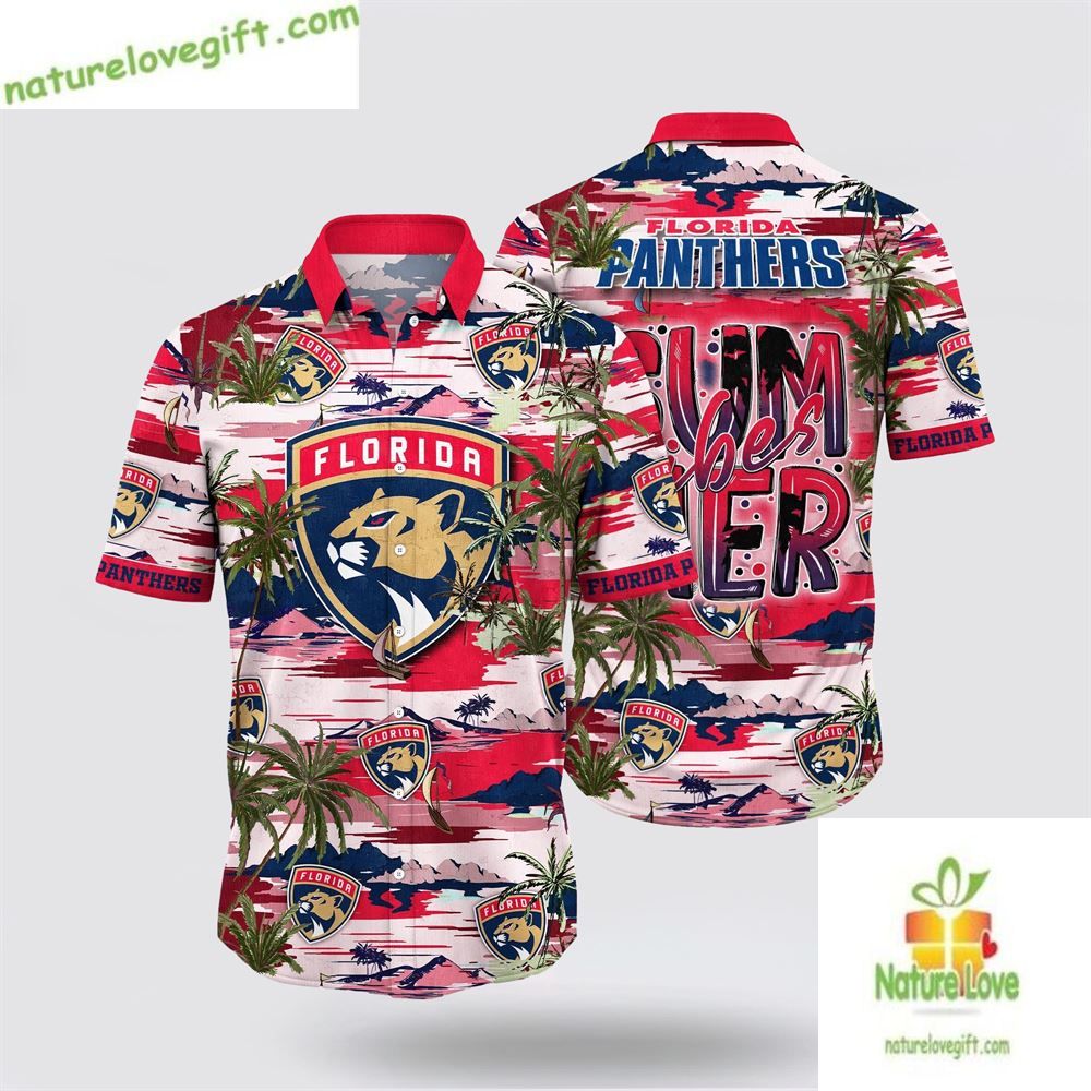 Florida Panthers Hawaiian Shirt Tropical Summer Aloha Shirt