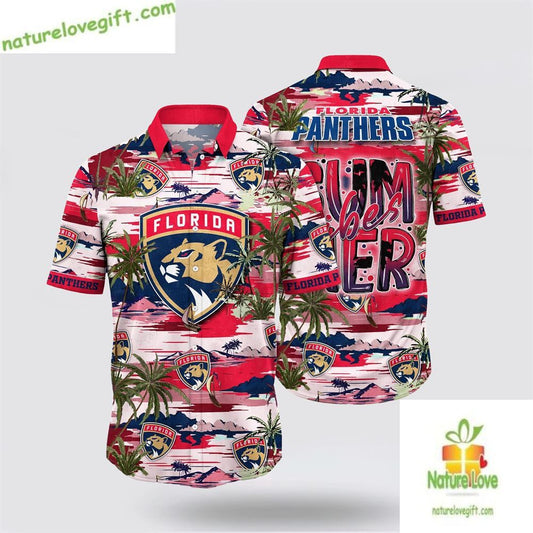 Florida Panthers Hawaiian Shirt Tropical Summer Aloha Shirt