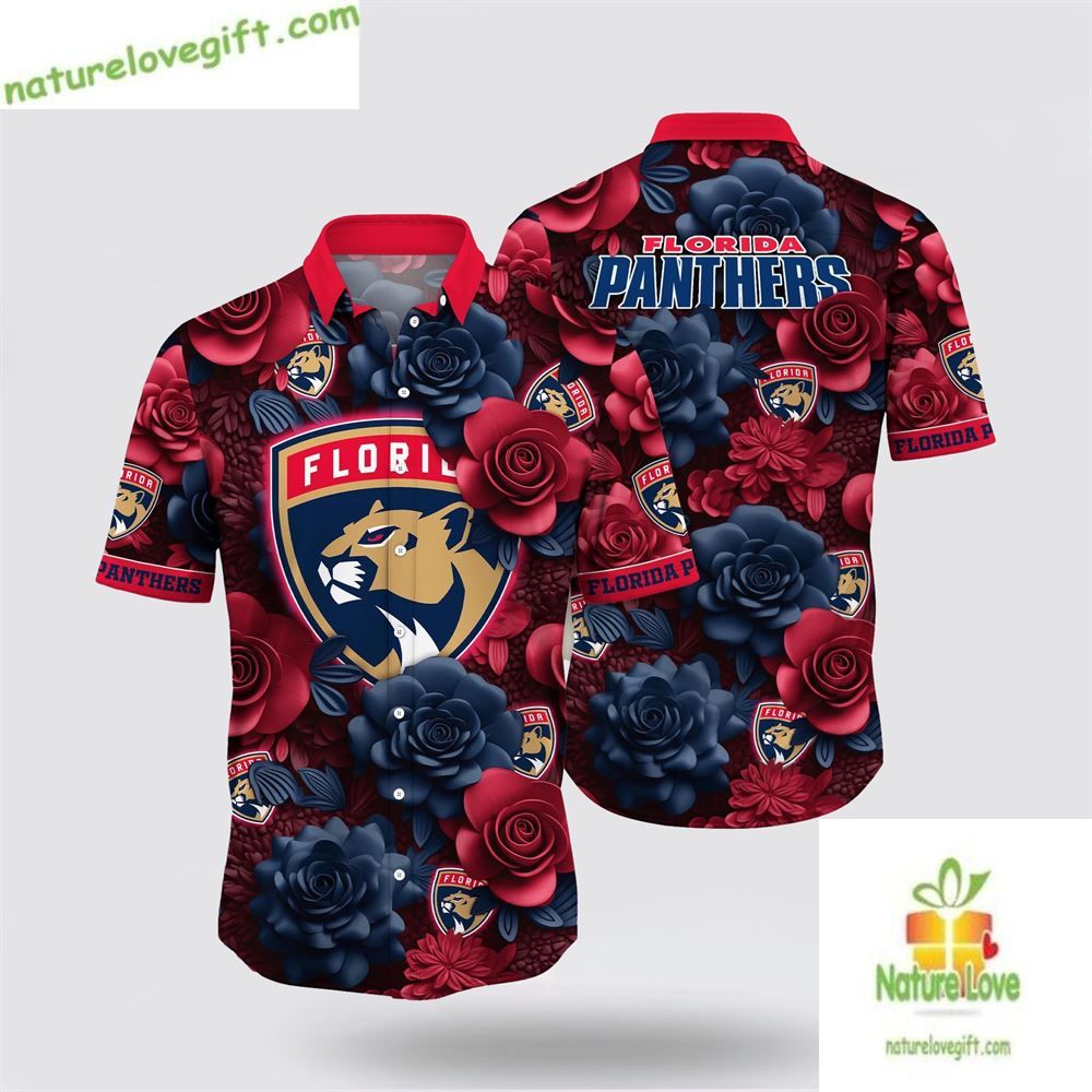 Florida Panthers Hawaiian Shirt Tropical Rose Summer Tee LV TGCX10J1