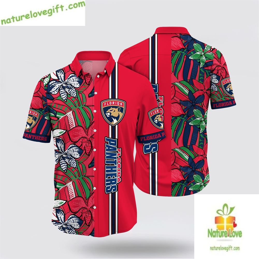 Florida Panthers Hawaiian Shirt Tropical Floral Summer Shirt LVBSAA64RM