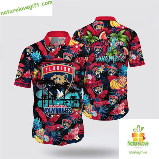 Florida Panthers Tropical Fruit Hawaiian Shirt Summer LVLMELQ2XC