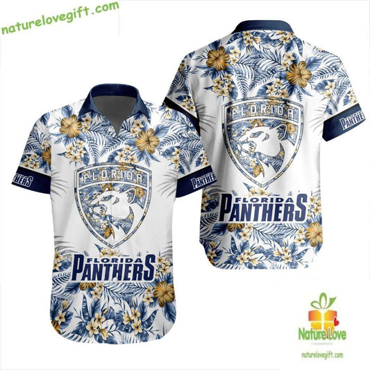 Florida Panthers Hawaiian Shirt Tropical Floral Print LV5572