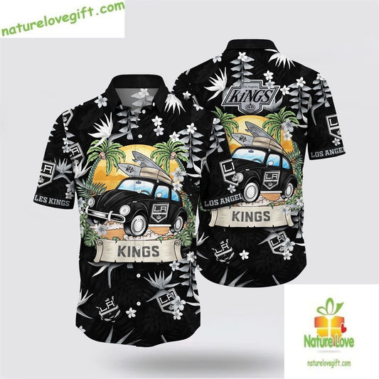 Los Angeles Kings Hawaiian Shirt Tropical Summer Travel Aloha Shirt
