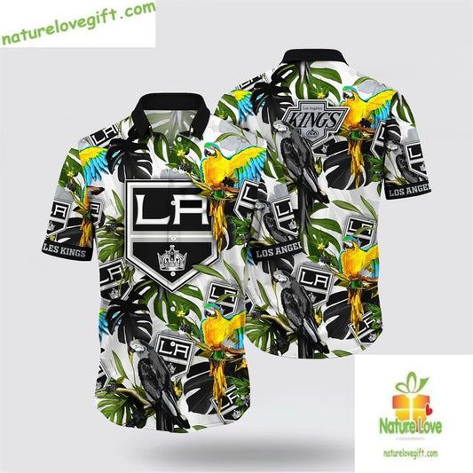 Los Angeles Kings Hawaiian Shirt Tropical Parrot NHL Fan