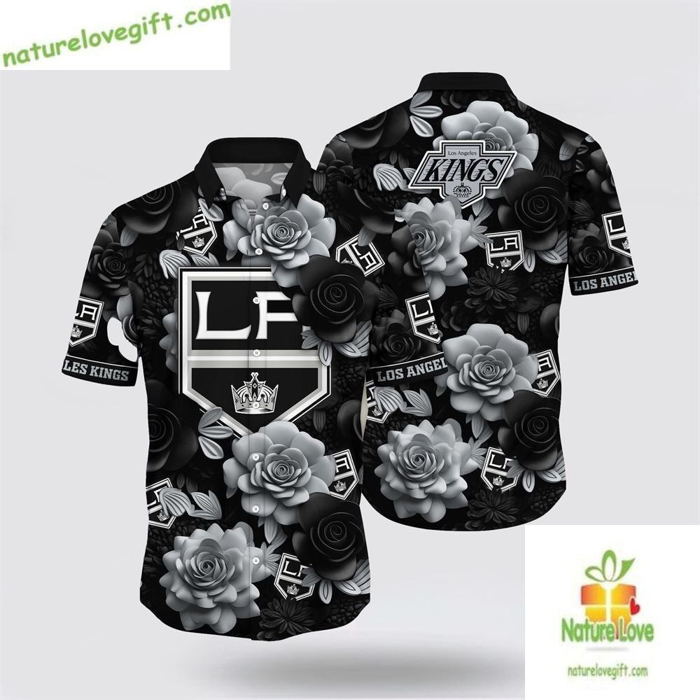 Los Angeles Kings Hawaiian Shirt Tropical Rose Summer Aloha Shirt