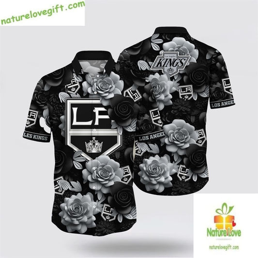 Los Angeles Kings Hawaiian Shirt Tropical Rose Summer Aloha Shirt