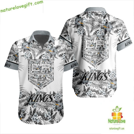 Los Angeles Kings Hawaiian Shirt Tropical Floral LV52056
