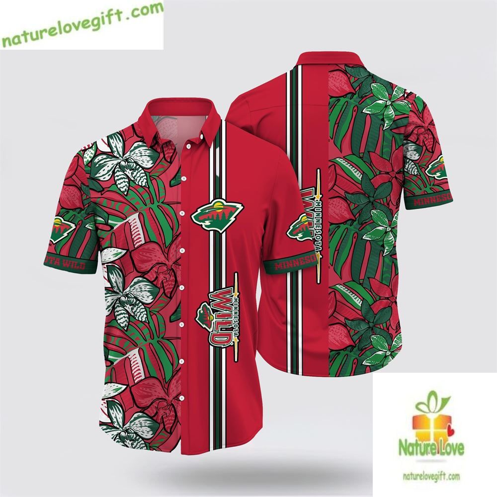 Minnesota Wild Hawaiian Shirt Tropical Floral Summer Shirt