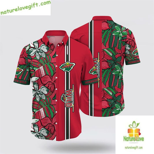 Minnesota Wild Hawaiian Shirt Tropical Floral Summer Shirt
