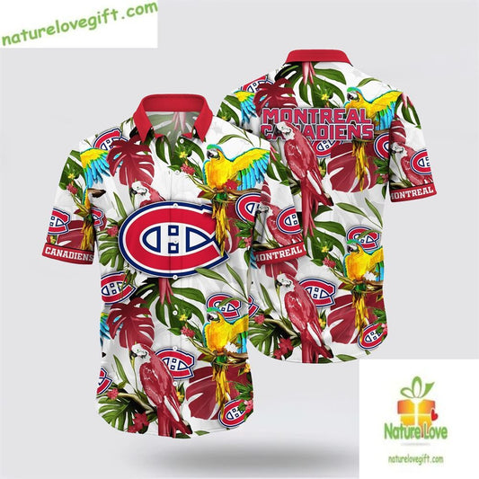 Montreal Canadiens NHL Hawaiian Shirt Tropical Parrot Fan Gear
