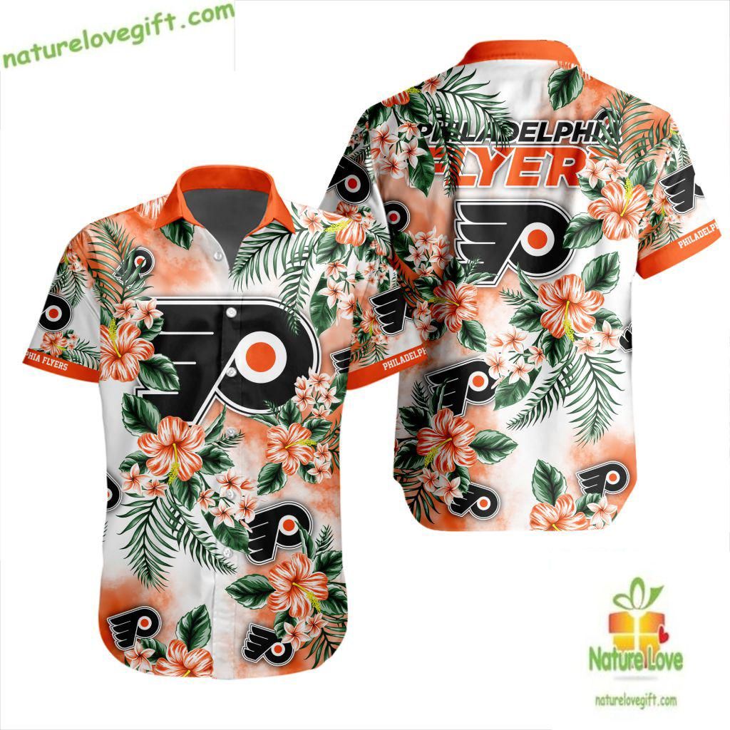 Philadelphia Flyers Hawaiian Shirt Tropical Button Up Hockey LV7498547AF9A2B62C