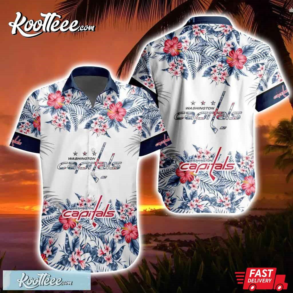 NHL Washington Capitals Flowers Hawaiian Shirt